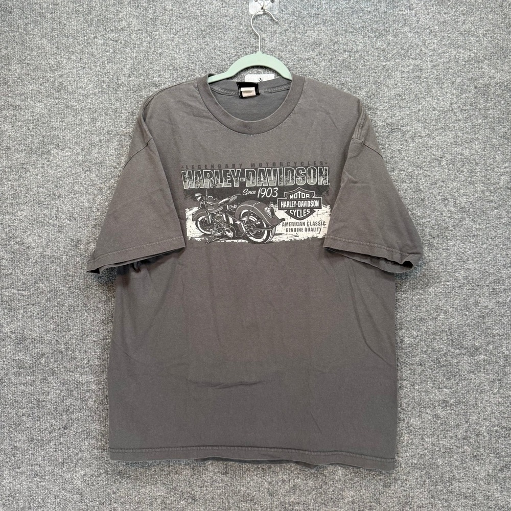 Harley Davidson Tshirt Mens XL Gray Cape Cod Hyannis Graphic Biker Vintage Y2K